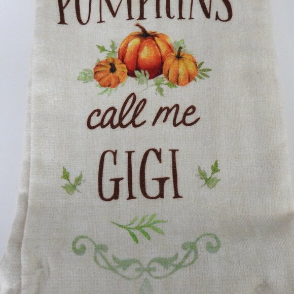 NWT Nicole Miller Gigi Organic Cotton Kitchen Towels Pack 2 Pimpkins Off-white - Picture 5 of 6